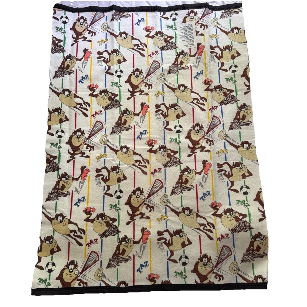 1984 Warner Brothers Taz Tasmanian Devil Throw blanket Vintage New 45x60" USA